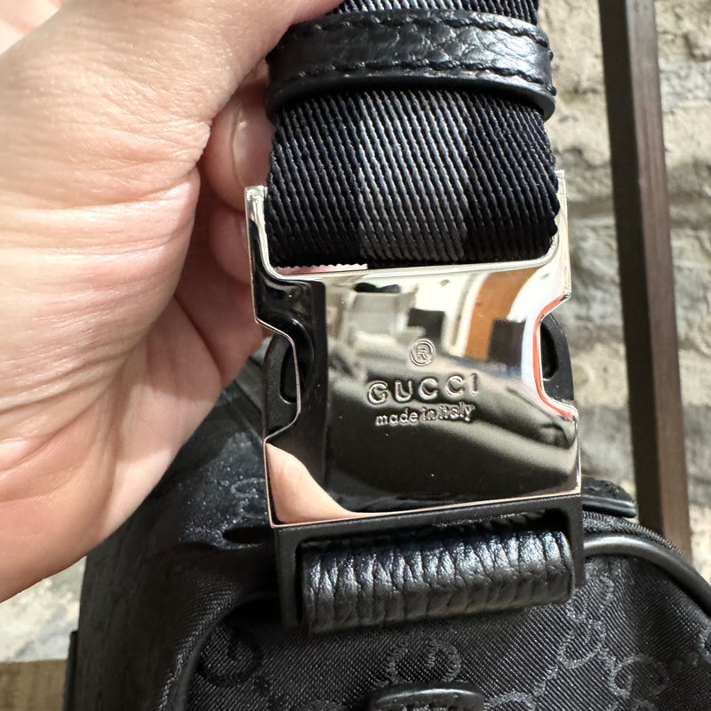 Gucci Black Nylon GG Monogram Belt Bag