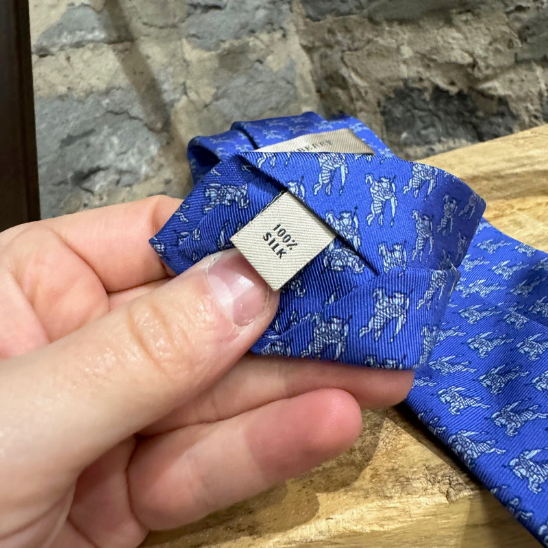 Burberry Knight Prints Blue Silk Tie
