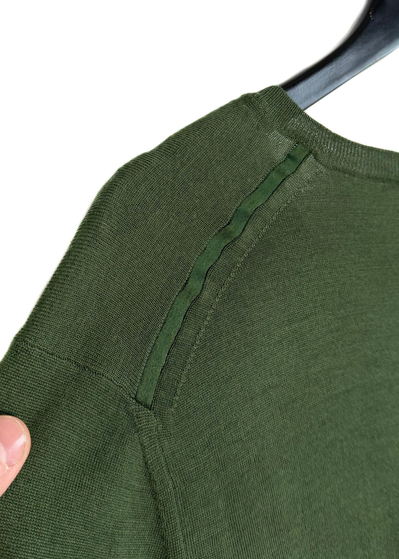 Yves Saint Laurent Green Wool V-neck Sweater