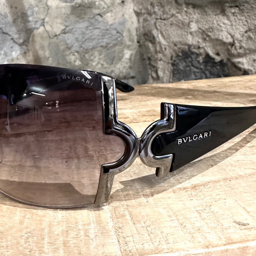 BVLGARI Black 939/8G Shield Sunglasses