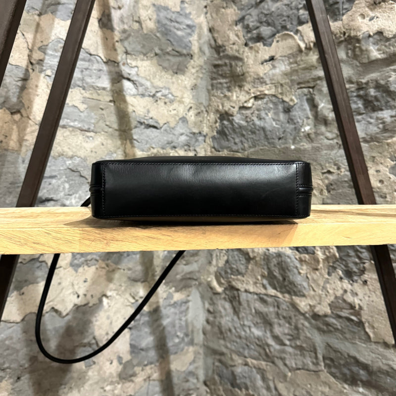 The Row Black Leather Mignon Single Crossbody Bag