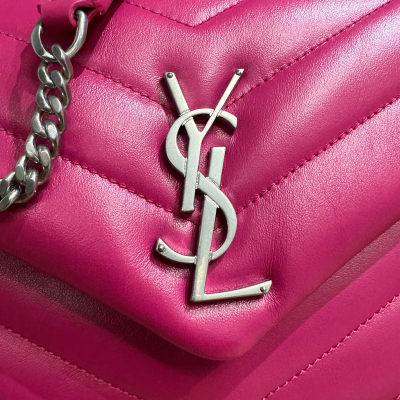 Saint Laurent Pink Small Loulou Monogram Quilted Chain Bag