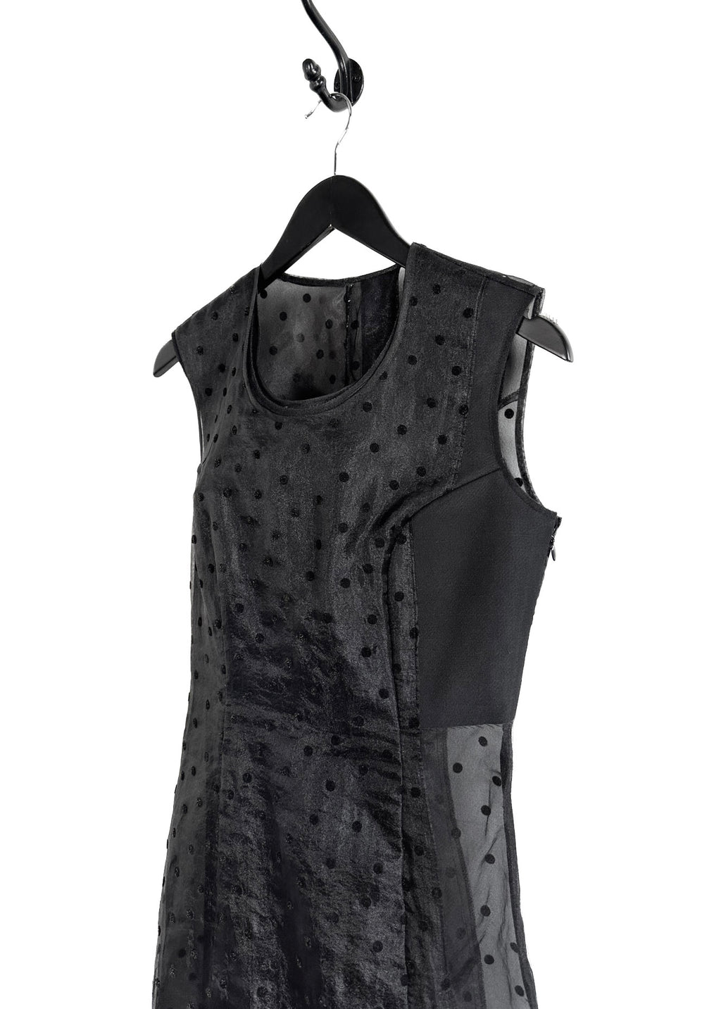 Comme Des Garçons Vintage 1997 Black Polka Dot Panel Sheer Dress