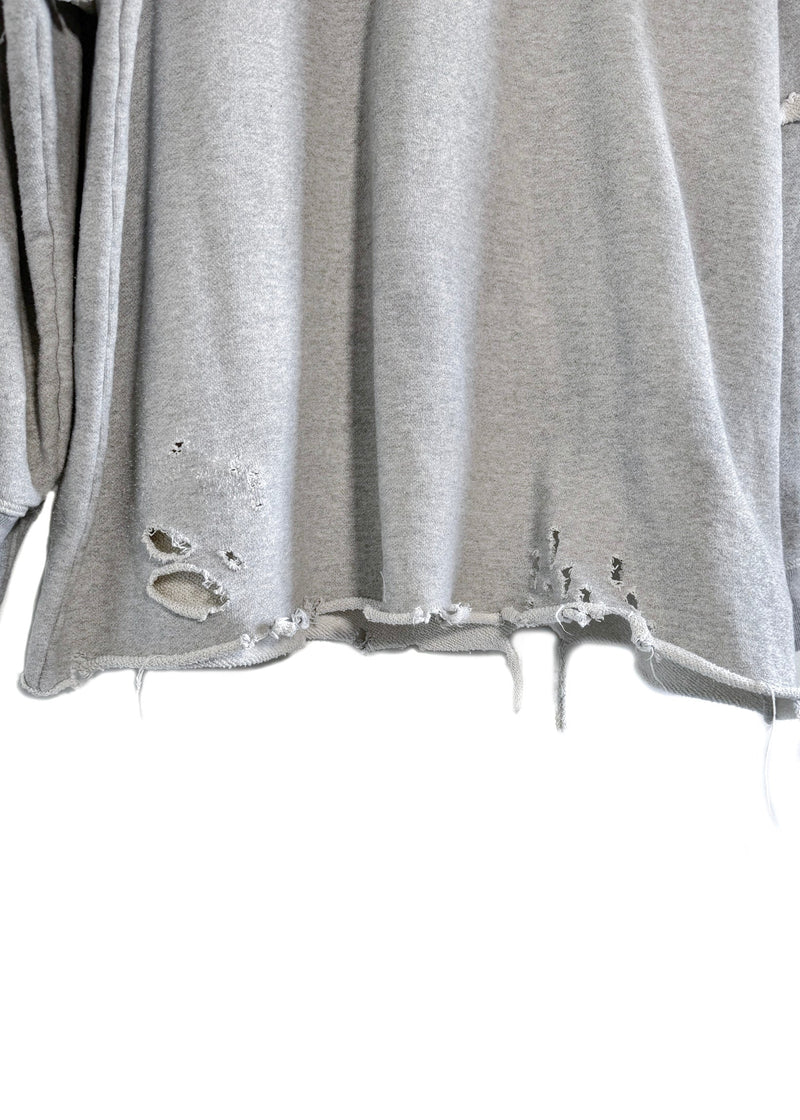 Sweat-shirt gris détruit brodé MISBHV Warszawa 7