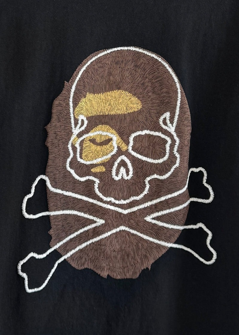 T-shirt à manches longues avec crâne brodé Bape Mastermind Ape