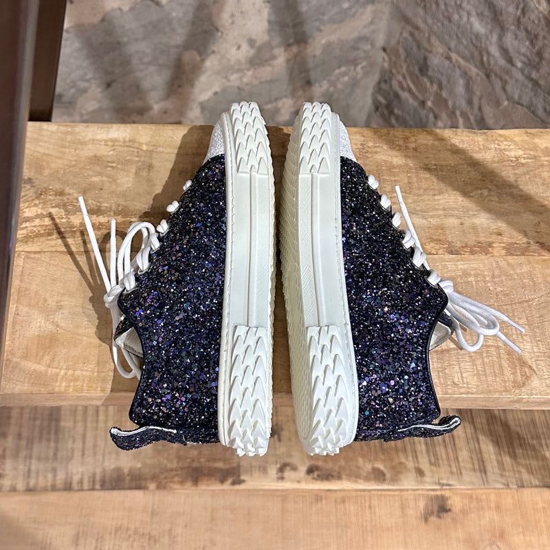 Giuseppe Zanotti Purple Glitter Blabber Sneakers