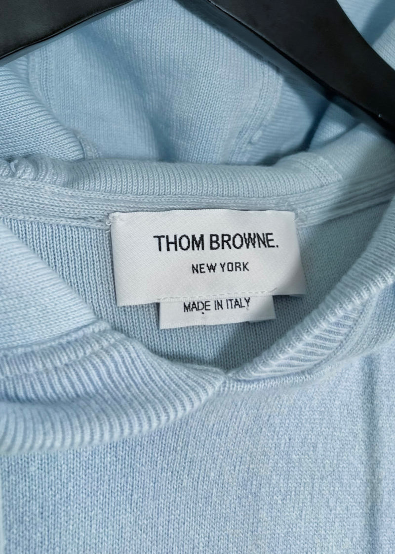 Sweat à capuche bleu en cachemire mélangé à﻿ Thom Browne 4-Bar