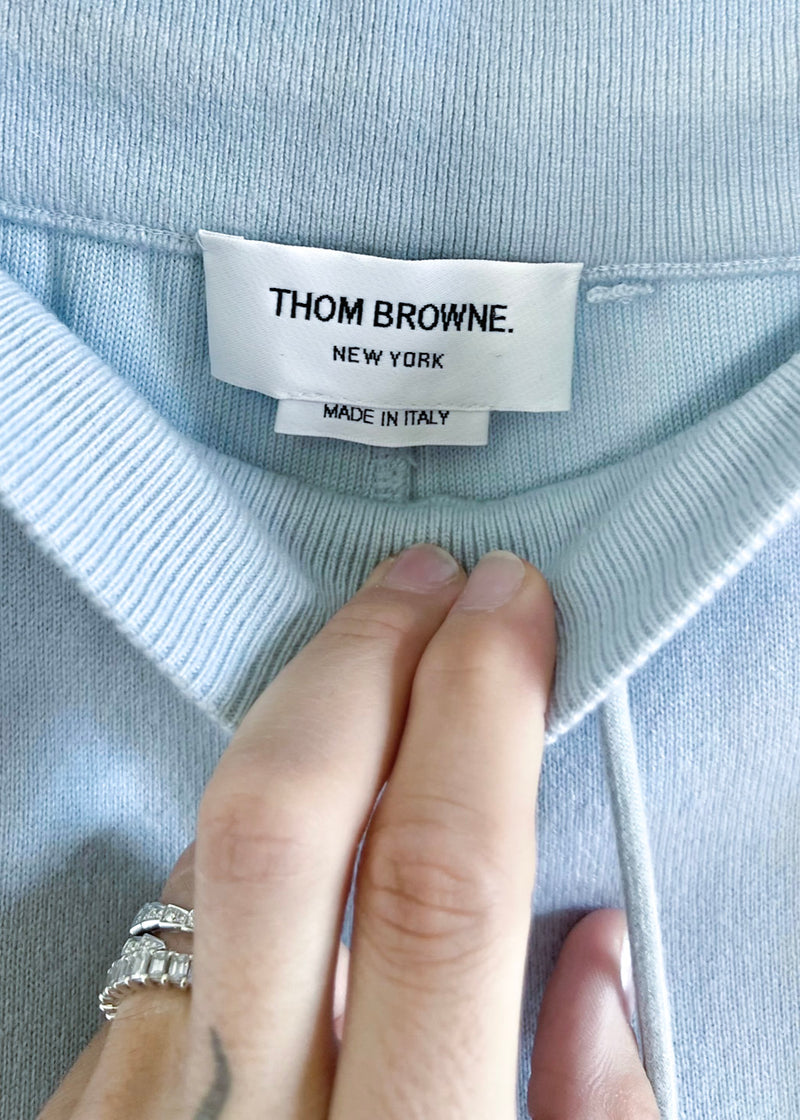 Thom Browne Blue Cashmere Blend 4-Bar Lounge Pants