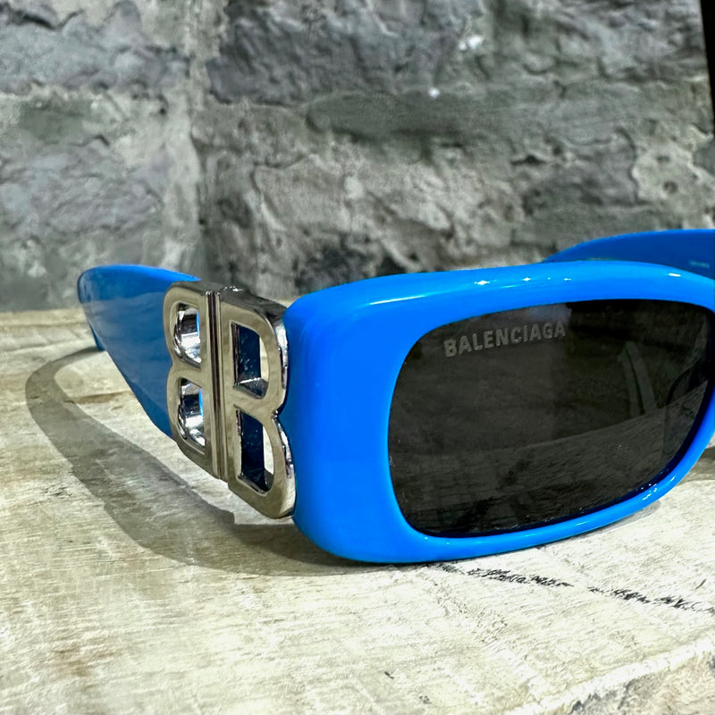 Balenciaga BB0096S Blue Dynasty Rectangular BB Sunglasses
