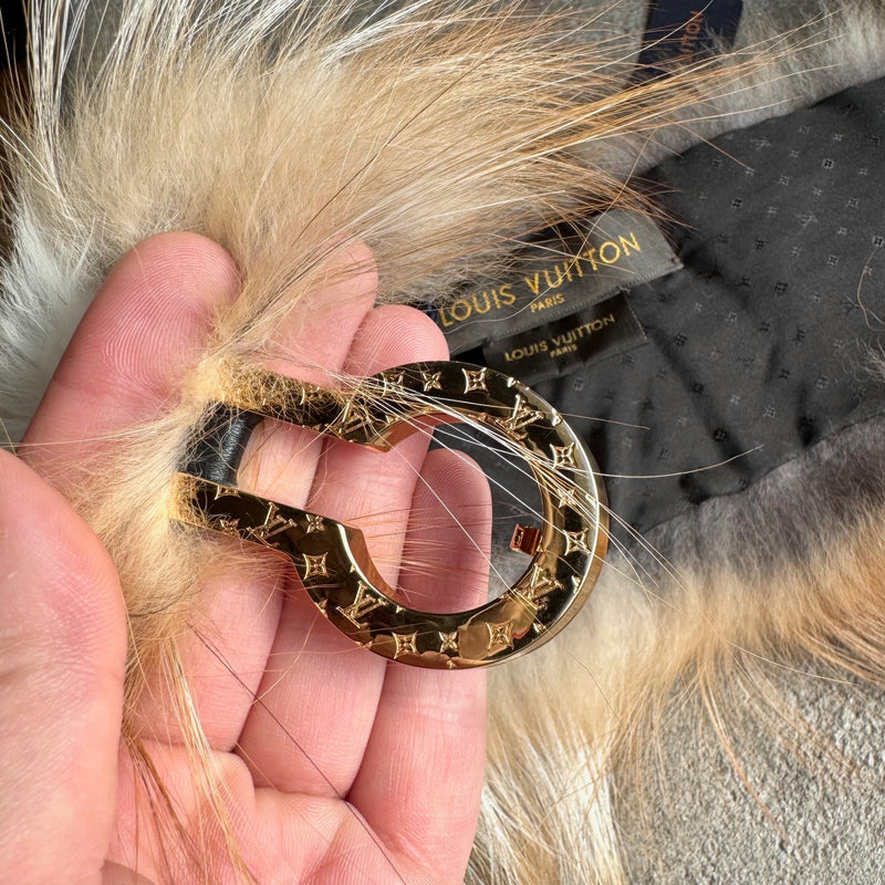 Écharpe à col en fourrure de renard beige ivoire Louis Vuitton