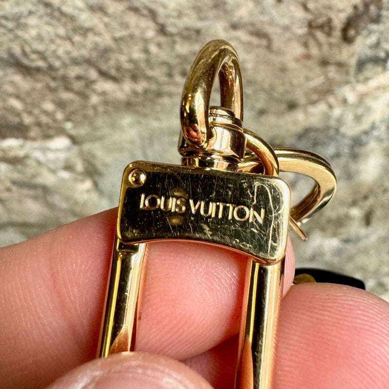 Louis Vuitton Gold Black LV Twist Key Holder Bag Charm