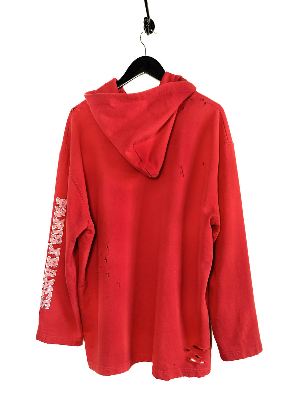 Sweat à capuche large avec logo Balenciaga rose Maison Paris rouge vieilli