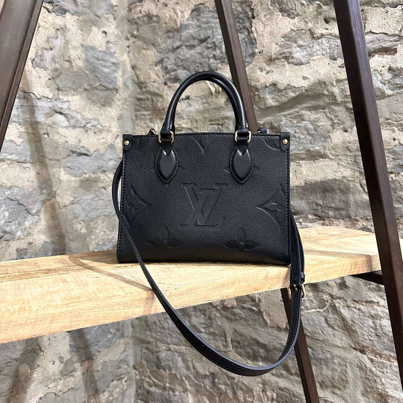 Sac fourre-tout Louis Vuitton noir Empreinte monogramme géant Onthego PM