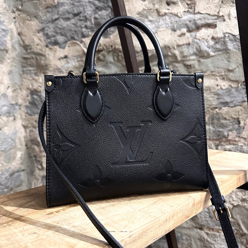 Sac fourre-tout Louis Vuitton noir Empreinte monogramme géant Onthego PM