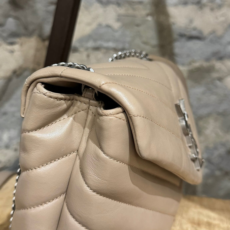 Saint Laurent Beige Quilted Small Loulou Chain Bag