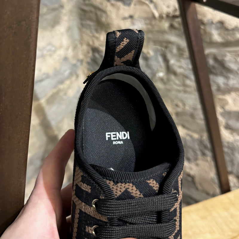 Fendi Zucca FF Brown Mesh Platform Sneakers