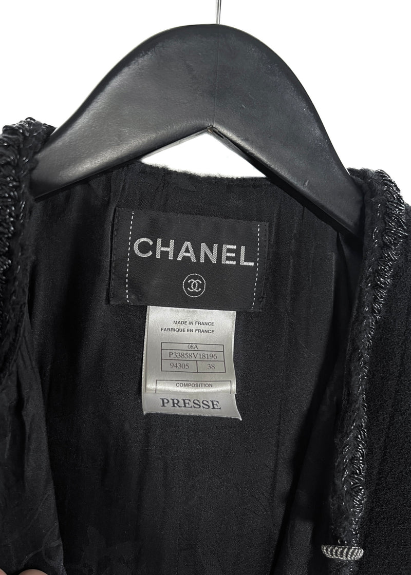 Veston noir en tweed Chanel 08A CC Evening Timeless