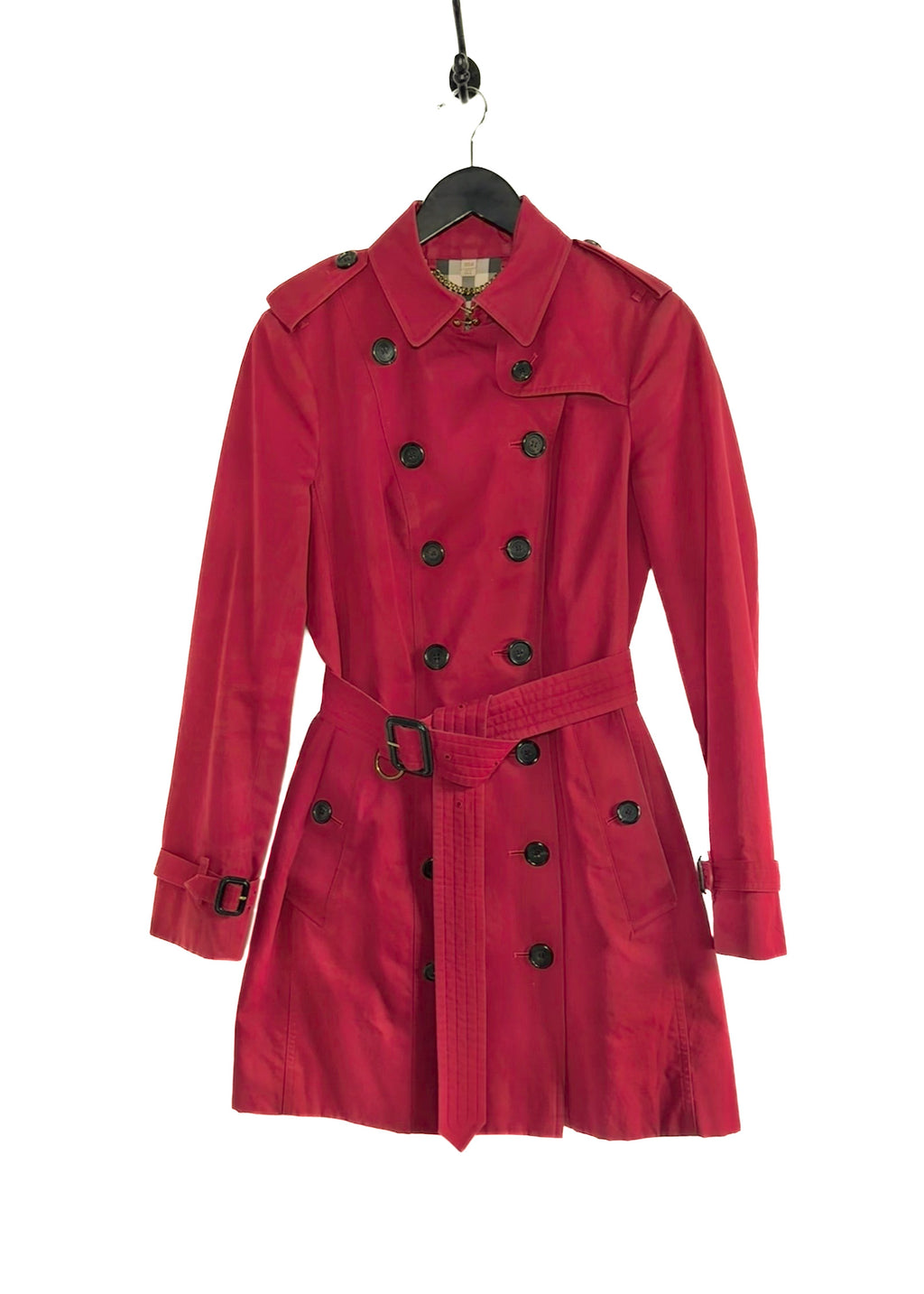 Manteau trench à double boutonnage rouge Burberry Sandringham