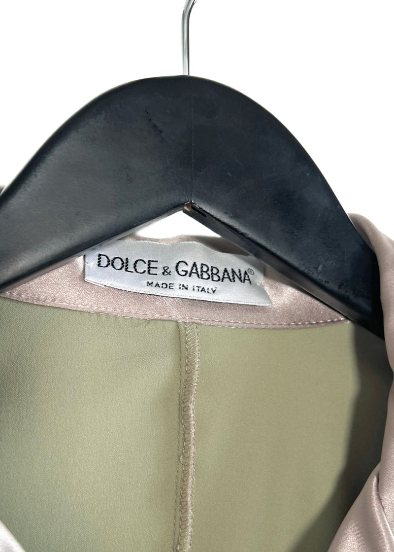 Dolce & Gabbana Champagne Thick Satin Shirt