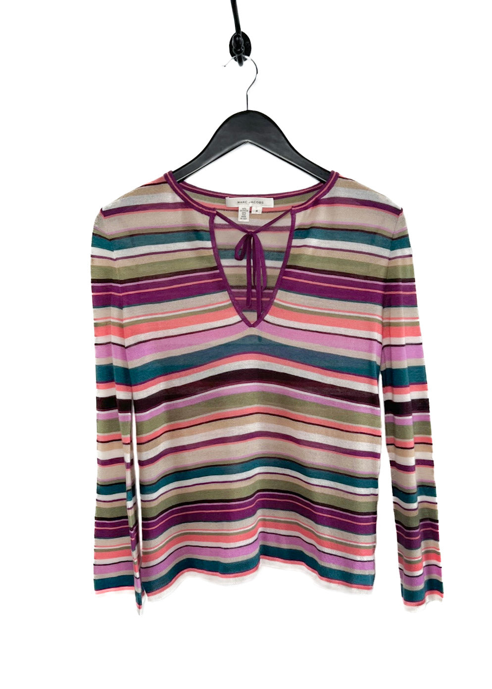 Marc Jacobs Multi Striped Cashmere Silk Sweater