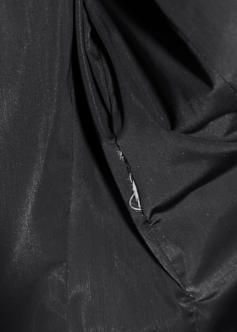 Balenciaga Black Leather Neck Tie Open Jacket