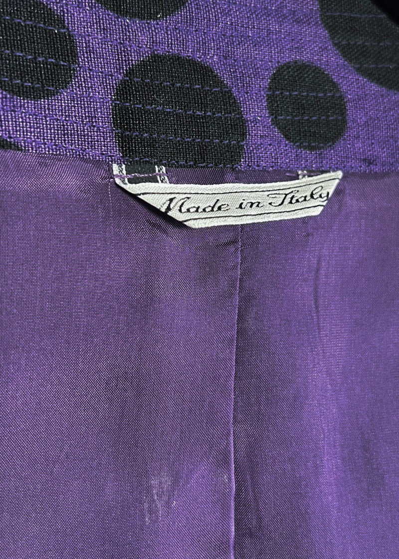 Gianni Versace Purple Flower and Leopard Print Vintage Blazer