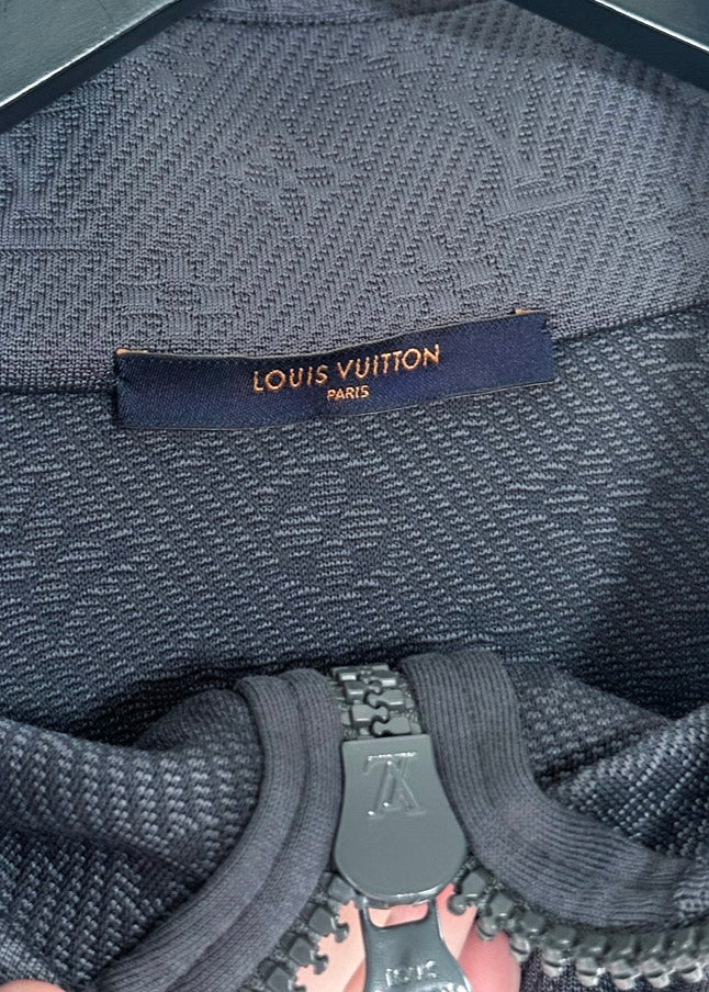 Veste de survêtement zippée en jacquard monogramme gris Louis Vuitton 2020