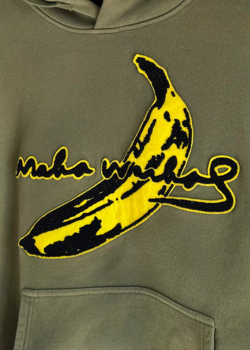 Maharishi X Andy Warhol Banana Appliqué Green Hoodie