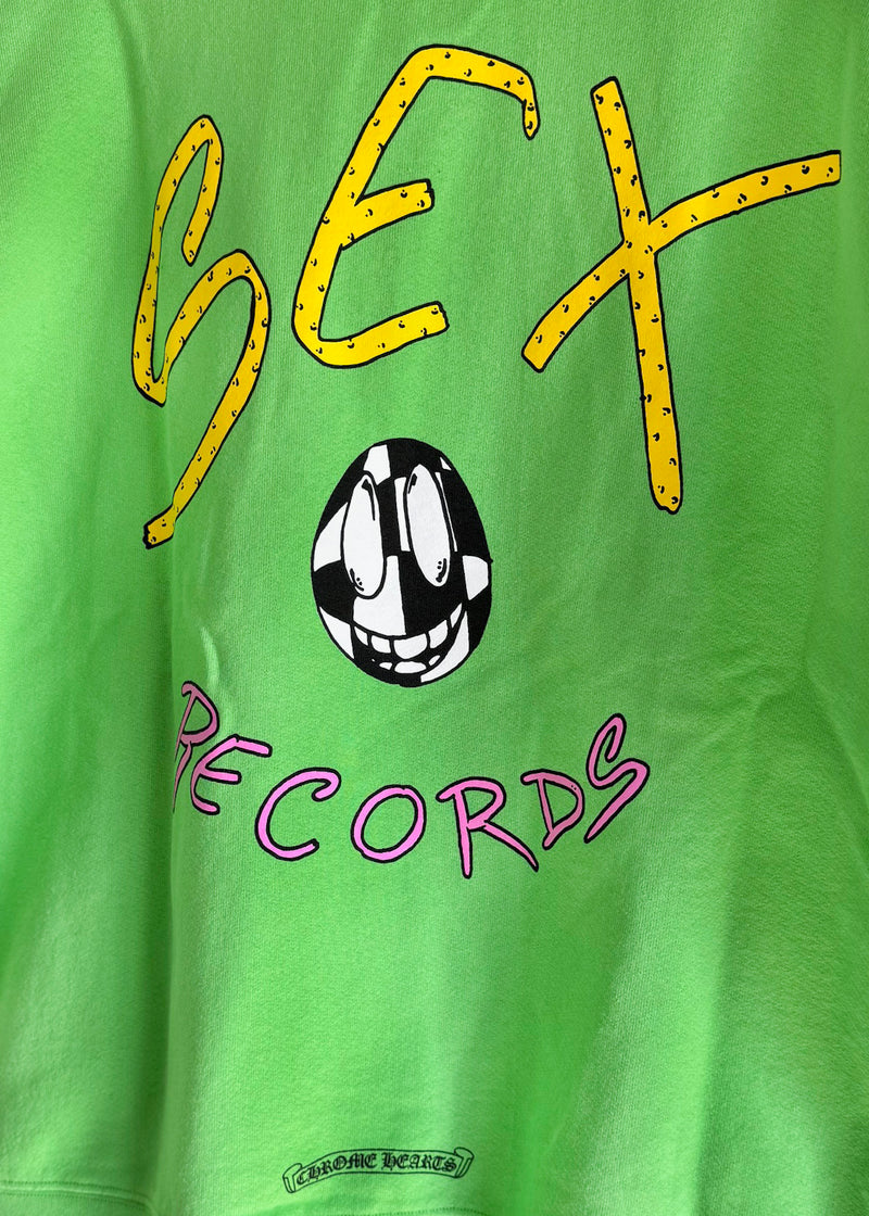 Sweat-shirt vert fluo Chrome Hearts Matty Boy Sex Records