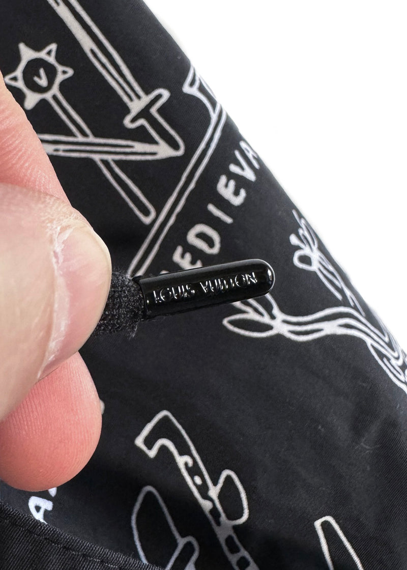 Louis Vuitton Black Multi Monogram Logo Swim Board Shorts