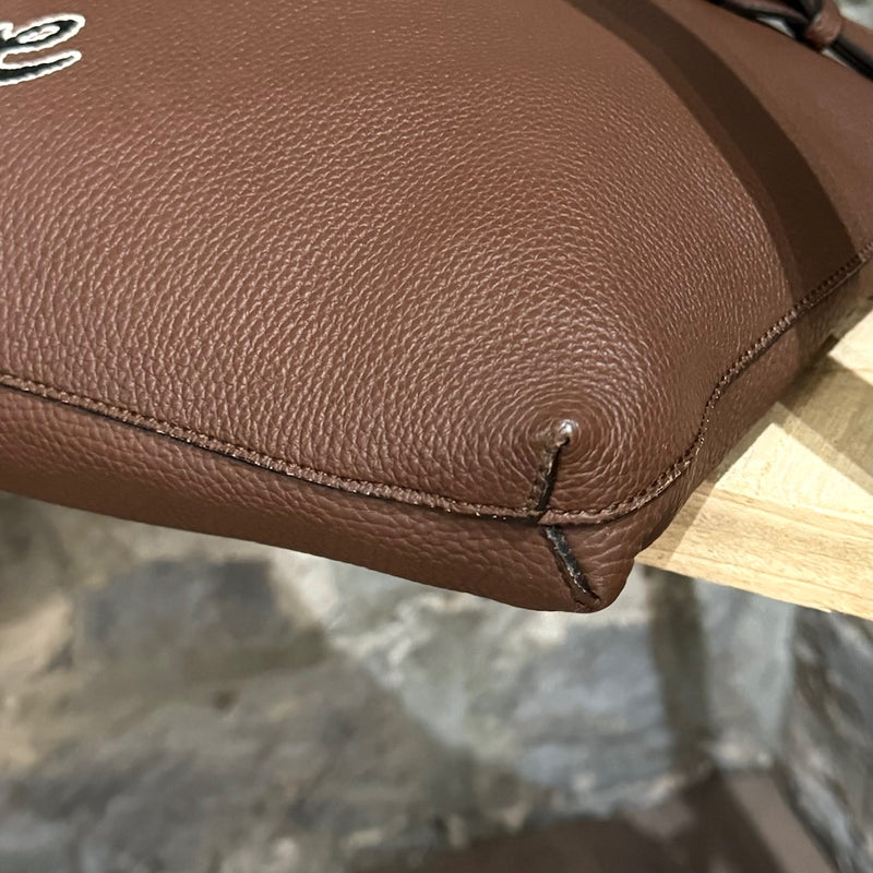 Grand sac fourre-tout avec poignée en bambou et cuir marron personnalisé Gucci