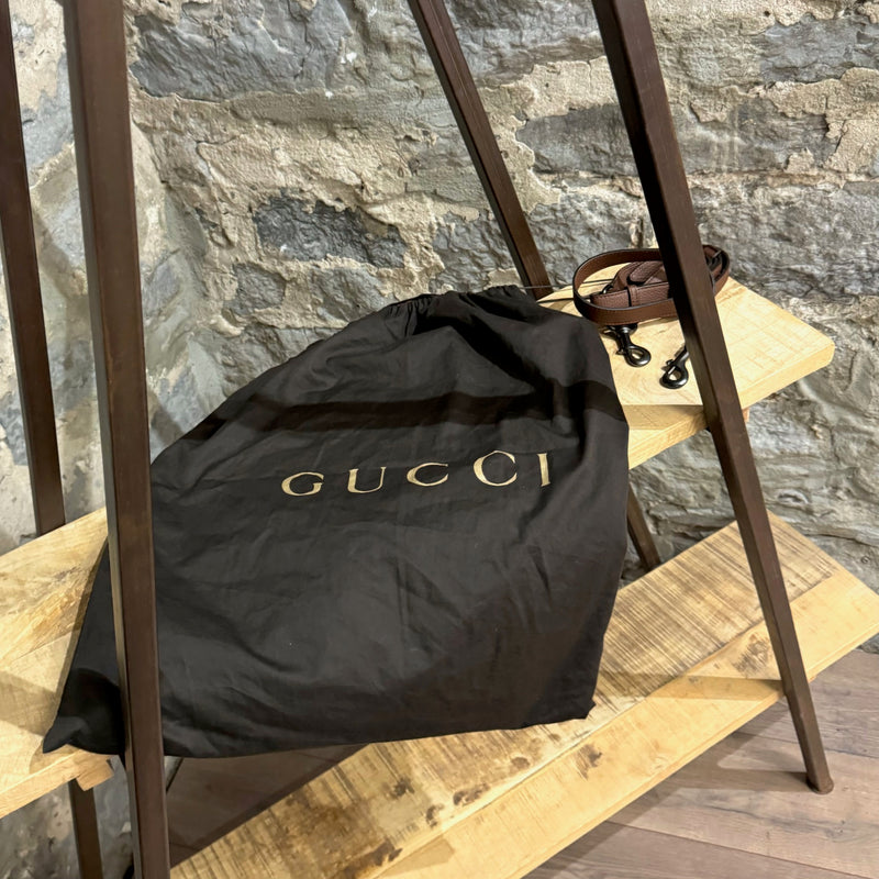 Gucci Customized Brown Leather Bamboo Handle 2 Way Large Tote Bag