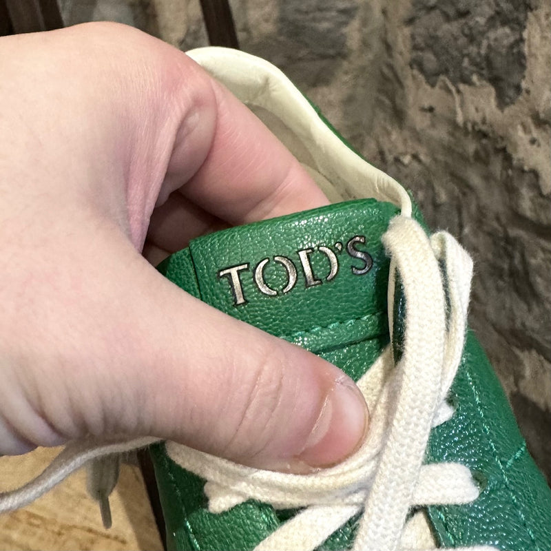 Baskets en cuir vert Tod's