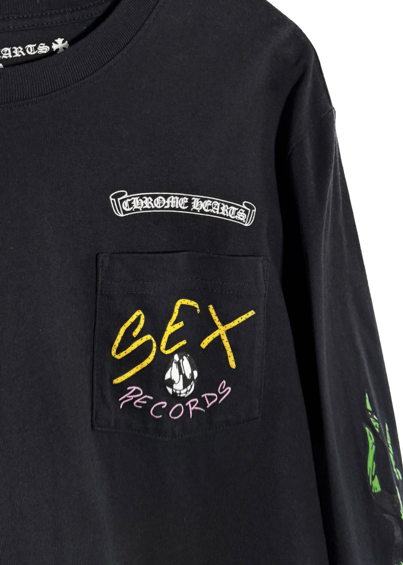T-shirt noir à manches longues Chrome Hearts Matty Boy Stay Fast Sex Records