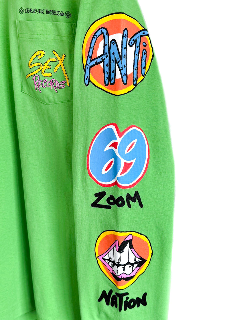 Chrome Hearts Matty Boy Sex Records Neon Green Long Sleeves T-shirt