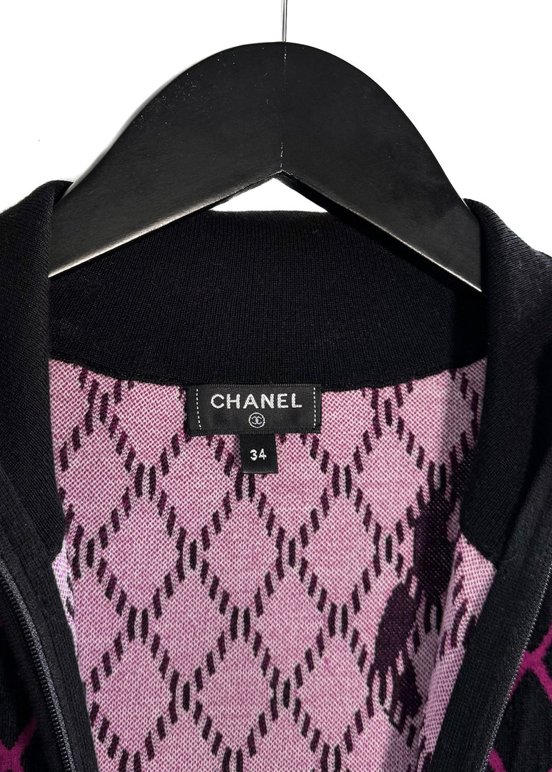 Mini-robe matelassée Chanel 2019 CC Coco Neige noir rose