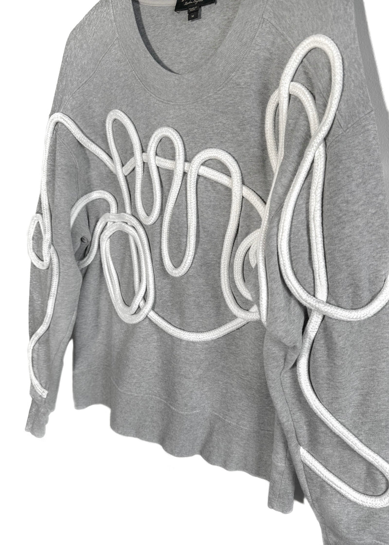 Sweat-shirt unisexe gris appliqué en corde Burberry 2017 en édition limitée