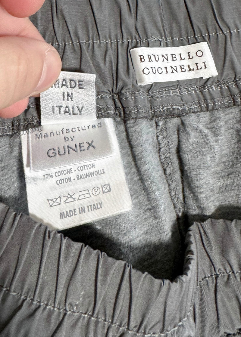Mini-jupe à poche cargo grise Brunello Cucinelli