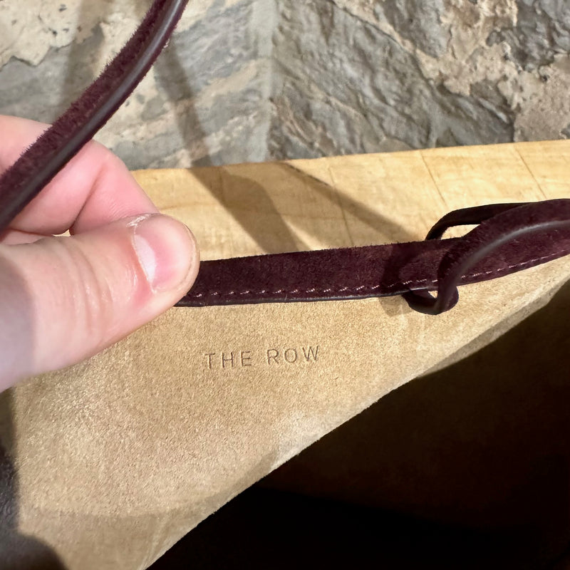 The Row Burgundy Suede N/S Park Small Tote