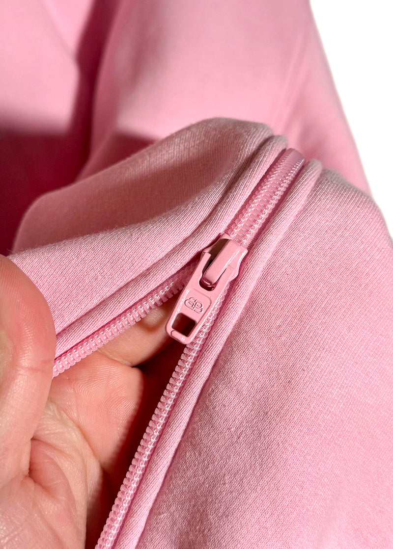 Sweat à capuche Balenciaga rose avec fermetures éclair latérales