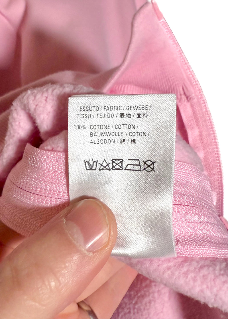 Balenciaga Pink Side Zippered Logo Tab Hoodie