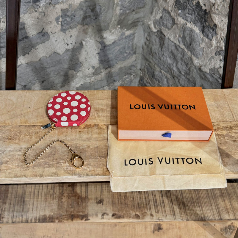 Porte-monnaie Louis Vuitton X Yayoi Kusama rouge monogramme Vernis Dot