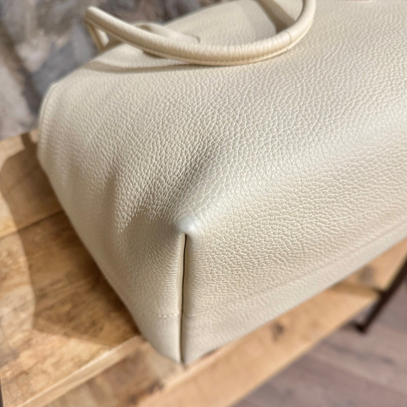 The Row Ivory Grained Leather Terrasse Shoulder Bag