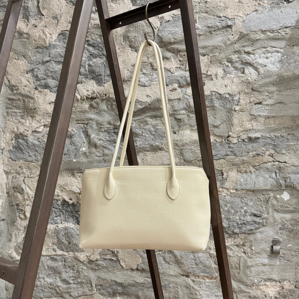 The Row Ivory Grained Leather Terrasse Shoulder Bag