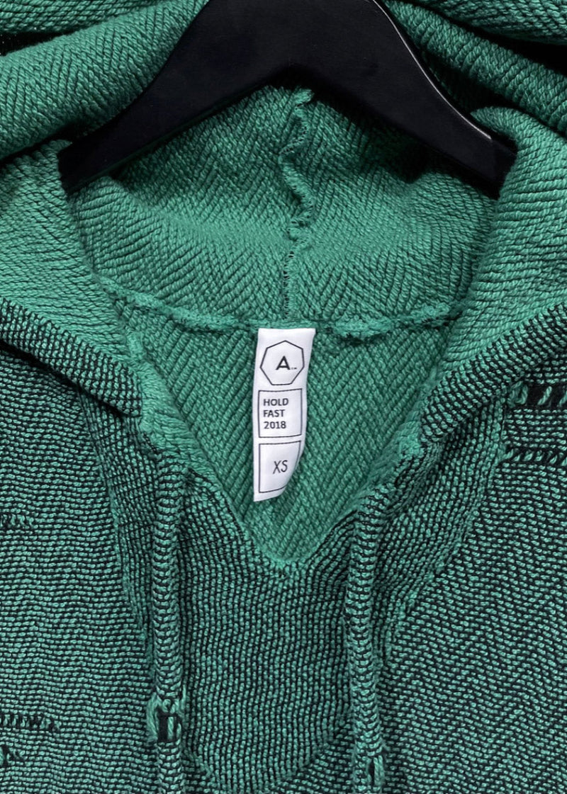 Alchemist Hold Fast 2018 Green Cotton Poncho Rose Print Hoodie