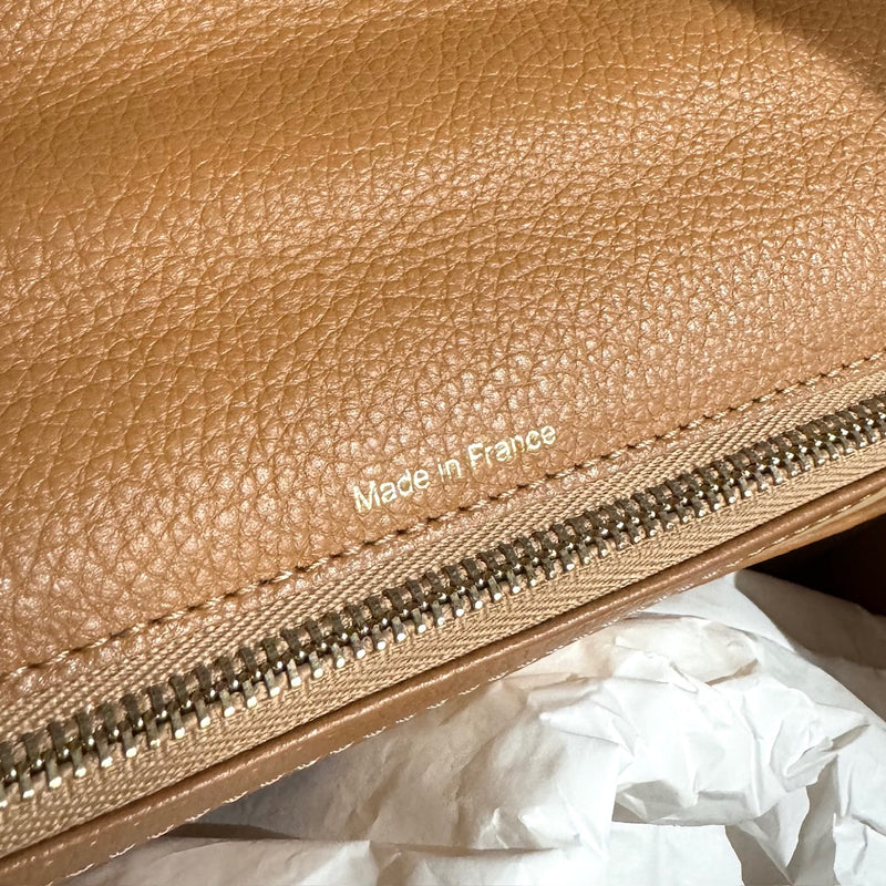 Delvaux Brillant MM Brown Handbag With Strap & Hermès Ivory De Re Boucles Silk Twilly