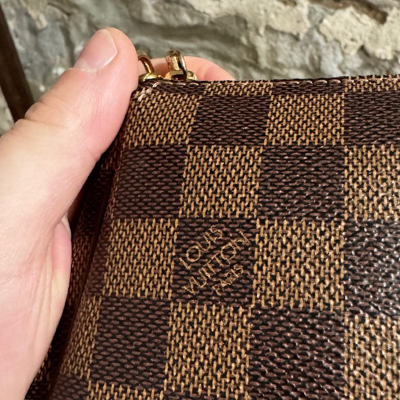 Louis Vuitton Damier Ebene Eva Pochette Bag With Strap