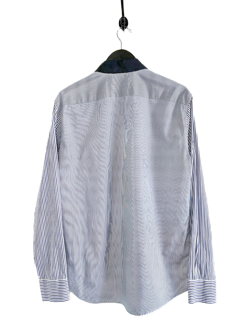 Chemise boutonnée à col contrastant et rayures blanches Marni