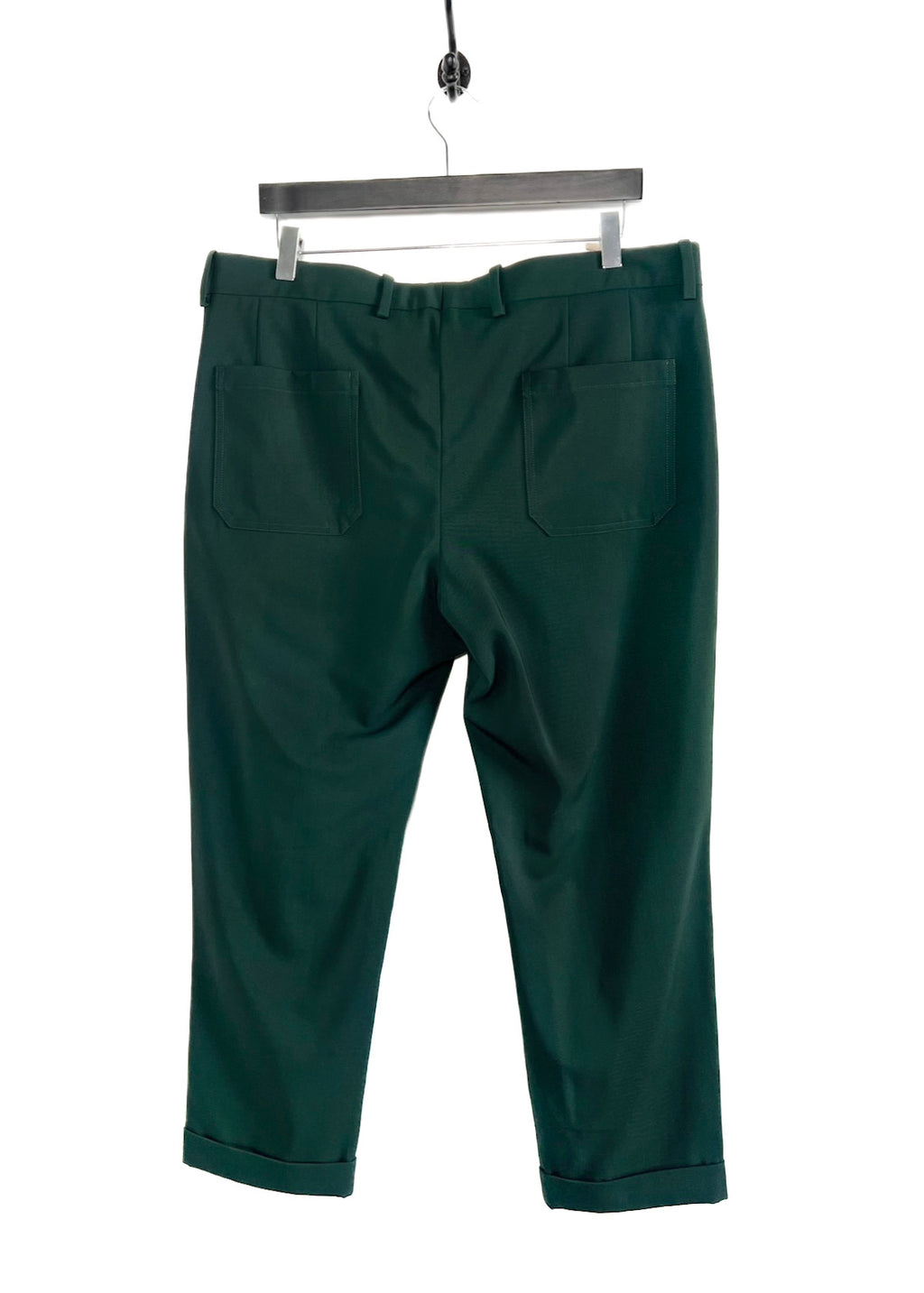 Marni Forest Green Light Wool Cuff Trousers