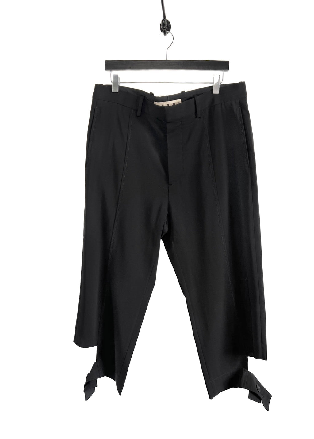 Marni Black Light Wool Ankle Strap Trousers